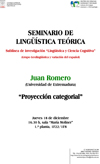 Seminario de Lingüística Teórica LyCC: «Proyección categorial»