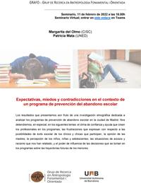 Seminario "Expectativas, miedos y contradicciones en el contexto de un programa de prevención del abandono escolar"