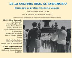 De la cultura oral al patrimonio. Homenaje al profesor Honorio Velasco