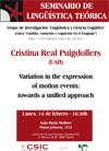 Seminario de Lingüística Teórica LyCC: "Variation in the expression of motion events: towards a unified approach"