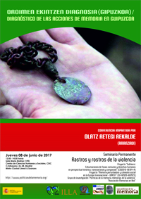 Seminario permanente Rastros y Rostros de la Violencia: "Diagnóstico de las acciones de Memoria en Gipuzkoa"