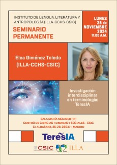 Seminario permanente del ILLA: "Investigación interdisciplinar en terminología: TeresIA"