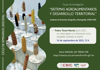 Ciclo de seminarios SADT 2025-2026 "Los valores ligados a la alimentación en las etnografías realizadas en España" Ciclo de seminarios SADT 2025-2026 "Los valores ligados a la alimentación en las etnografías realizadas en España"