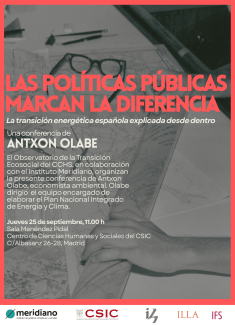 Conferencia "Las políticas públicas marcan la diferencia. La transición energética española explicada desde dentro"