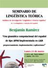 Seminario de Lingüística Teórica LyCC: "Una gramática computacional del español de tipo HPSG implementada en LKB: preprocesamiento, implementación y aplicaciones"