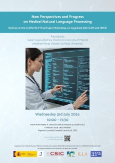 Seminario del proyecto CLARA-MeD: "New Perspectives and Progress on Medical Natural Language Processing"