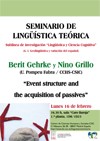 Seminario de Lingüística Teórica LyCC: "Event structure and the acquisition of passives"