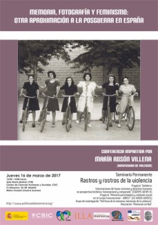 Seminario permanente Rastros y Rostros de la violencia: "Memoria, Fotografía y Feminismo: otra aproximación a la posguerra en España"